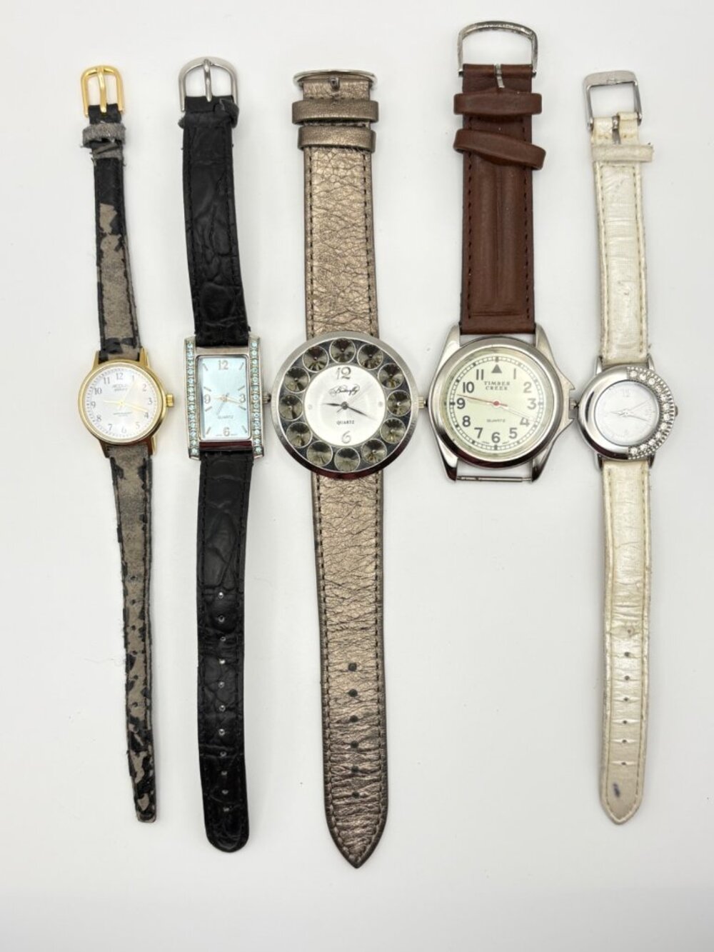 Lot of 5 Womens Quartz Wristwatches Acqua Timex Butterfly Timber Creek